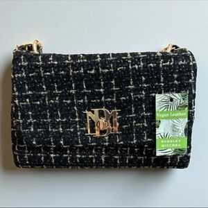 Badgley Mischka Black and Gold Tweed Women's Bag